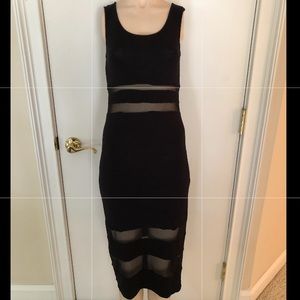 BCBGeneration mesh midi black jersey dress size XS